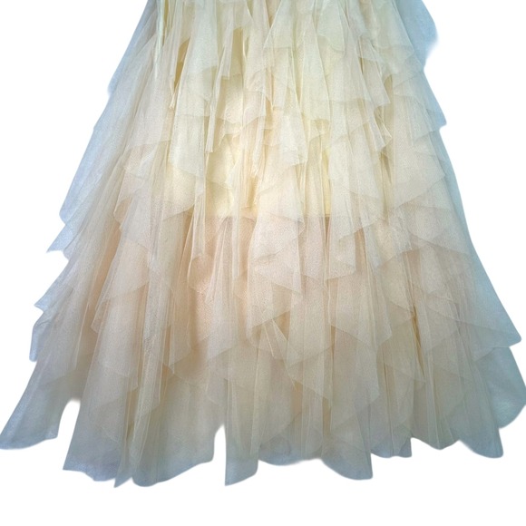 Strut & Bolt Cream Tiered Tulle Maxi Skirt Ruffle Mesh NWT Fairycore Size Small - Picture 12 of 14